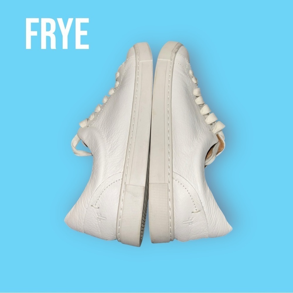 Frye Women's Tumbled Leather Ivy Low Lace Sneakers White Size 9  M - Picture 6 of 16